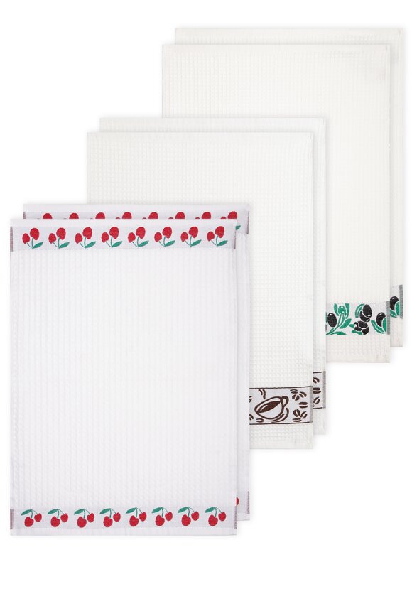 Полотенце вафельное с вышивкой, 6 шт. шир.  580, рис. 1