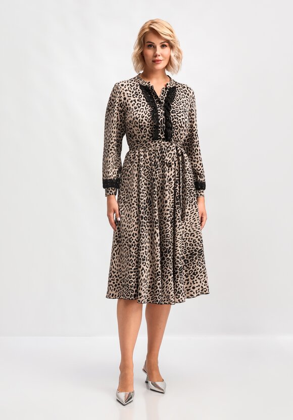 Платье с кружевом и анималистичным принтом шир.  580, рис. 13