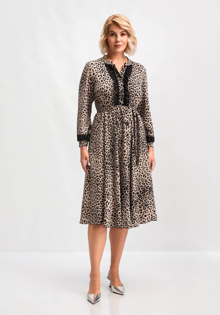 Платье с кружевом и анималистичным принтом шир.  750, рис. 13