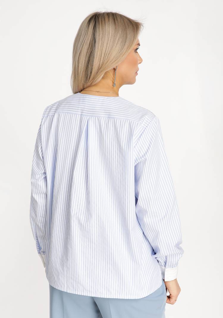 Блуза прямого кроя с жабо шир.  750, рис. 6