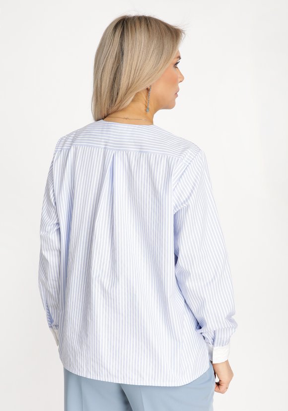 Блуза прямого кроя с жабо шир.  580, рис. 6