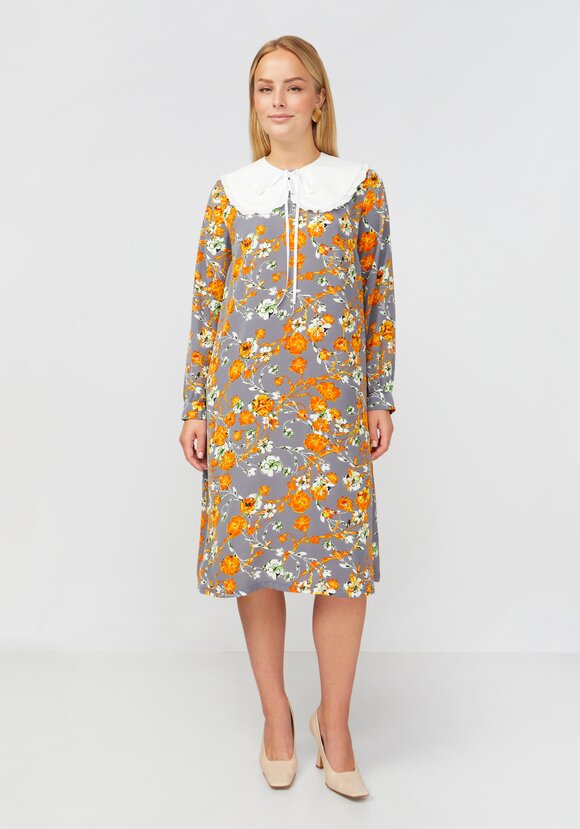 Платье принтованное со съемным воротником шир.  580, рис. 14