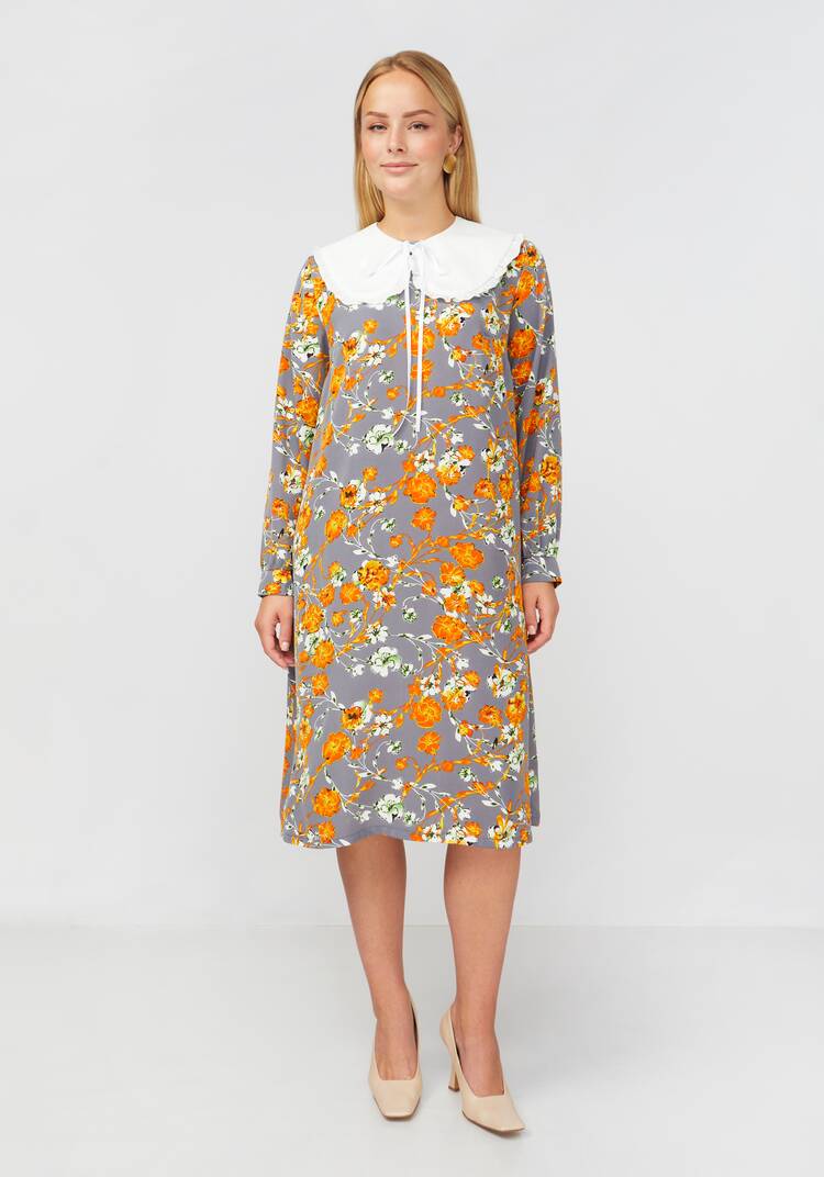 Платье принтованное со съемным воротником шир.  750, рис. 14