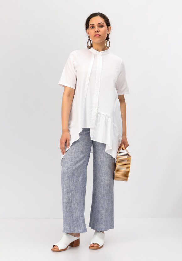 Блуза оригинального кроя с воланом шир.  580, рис. 2