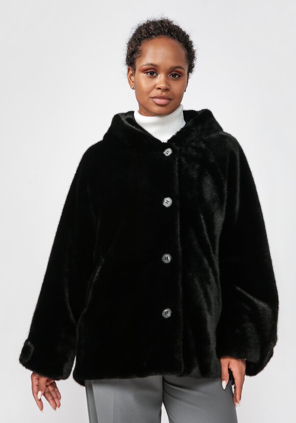 Полупальто из экомеха Моника шир.  580, рис. 8