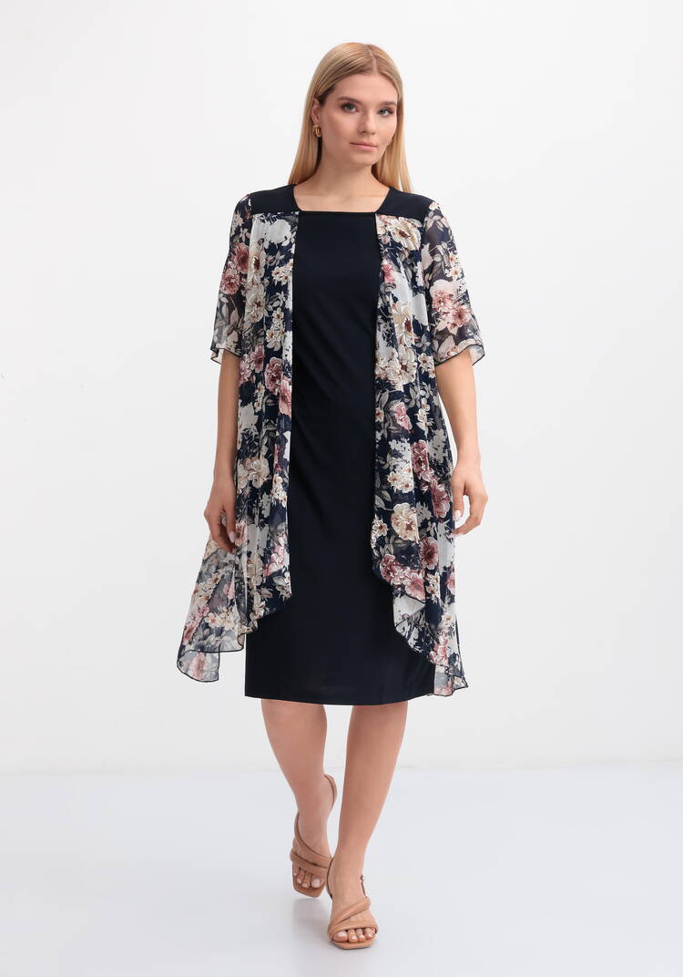 Платье с шифоновой накидкой с узором шир.  750, рис. 13