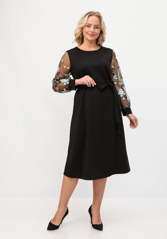 Платье свободного кроя с объемным рукавом шир.  580, рис. 6