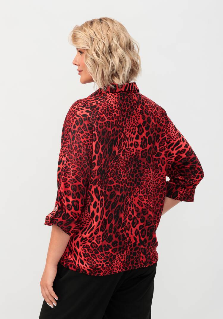 Блуза с патами на рукавах и брошью шир.  750, рис. 37