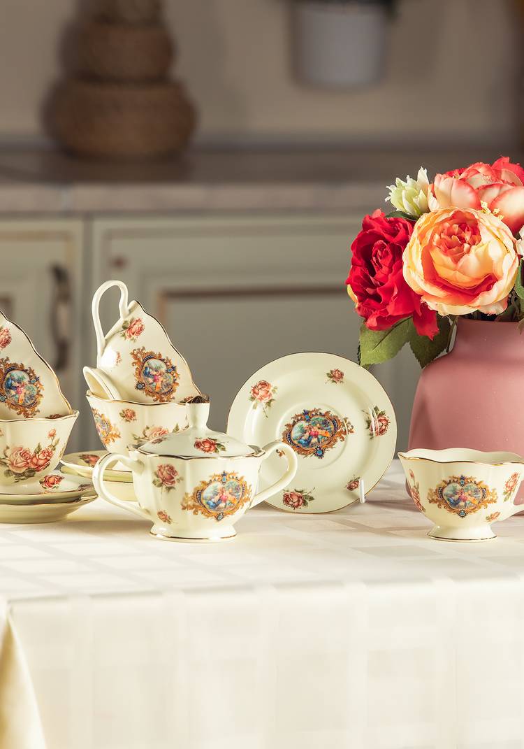 Чайный сервиз на 6 персон, 15 предметов шир.  750, рис. 15