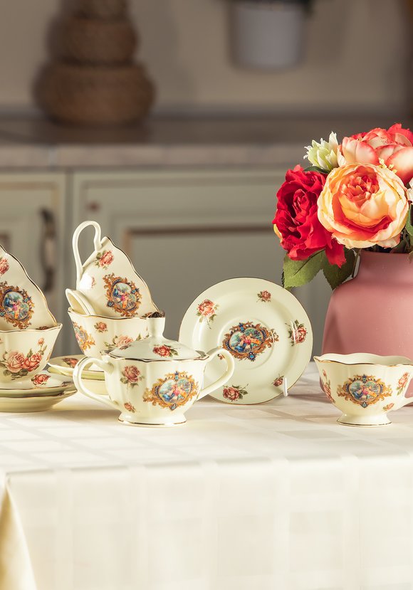 Чайный сервиз на 6 персон, 15 предметов шир.  580, рис. 15