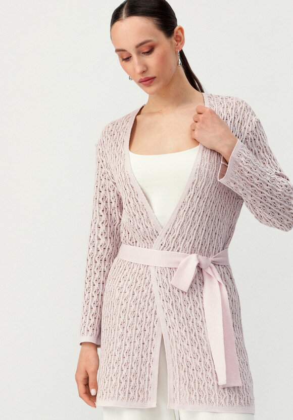 Кардиган ажурной вязки шир.  580, рис. 34