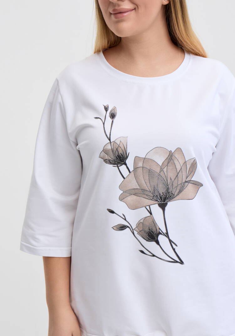 Блуза на кулиске с принтом шир.  750, рис. 29