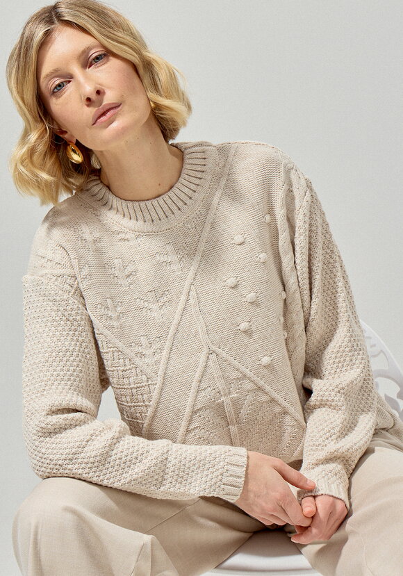 Джемпер с комбинированным фактурным рисунком шир.  580, рис. 7