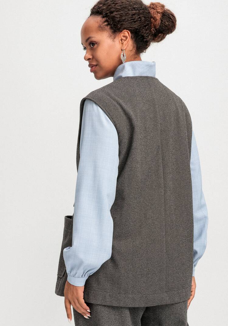 Жилет на запах свободного кроя шир.  750, рис. 3