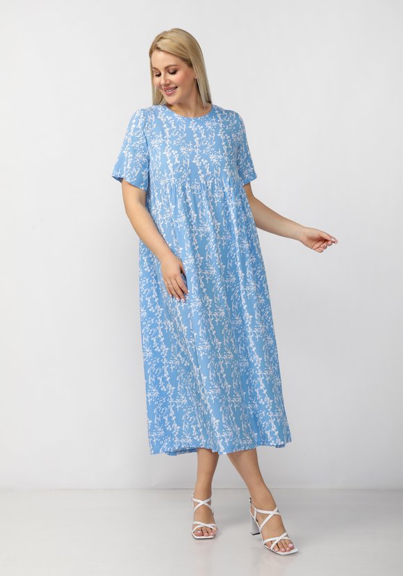 Платье свободного кроя с отрезной кокеткой шир.  580, рис. 14