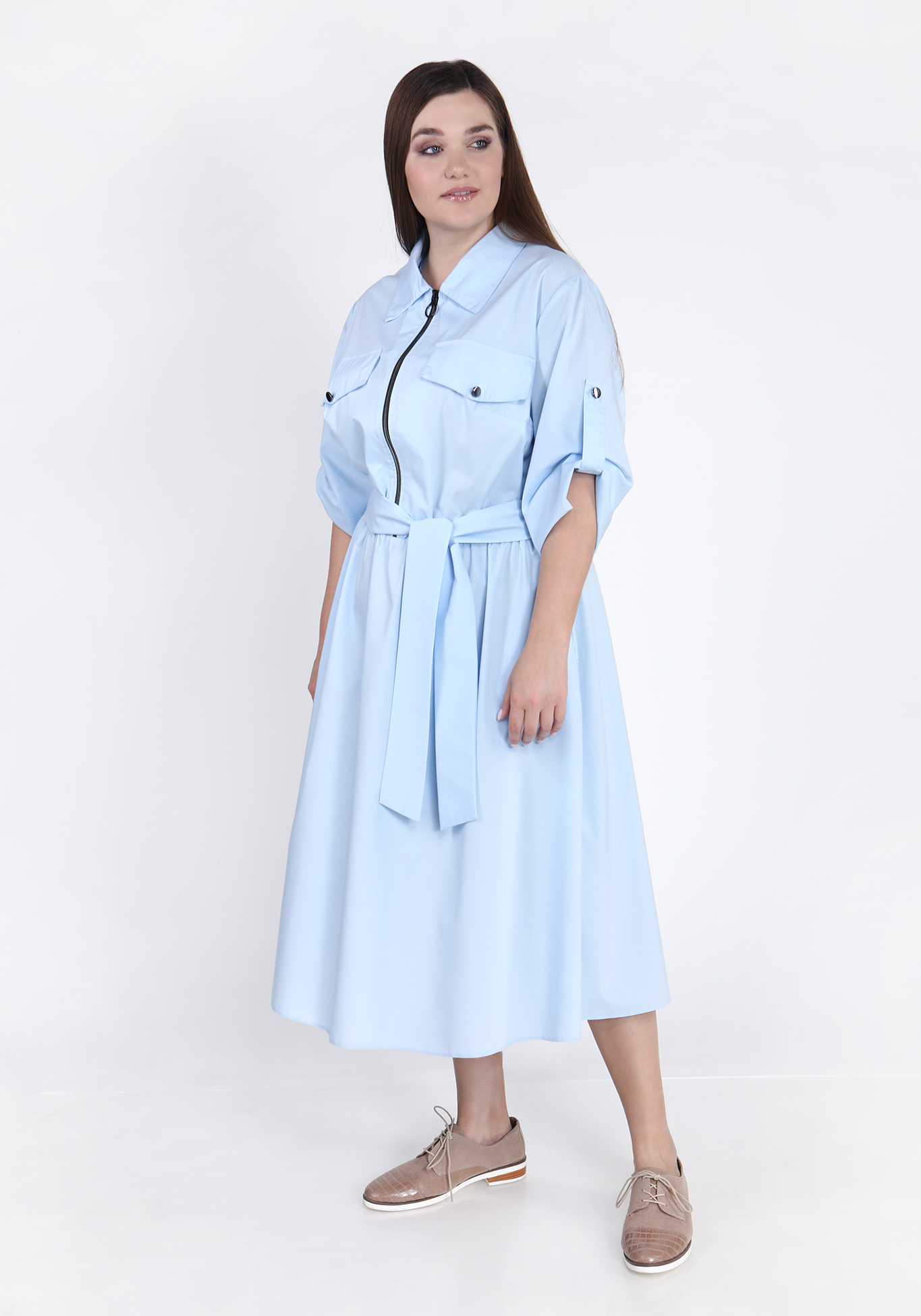 Платье "Большое воодушевление" Lomara, размер 48, цвет голубой - фото 6