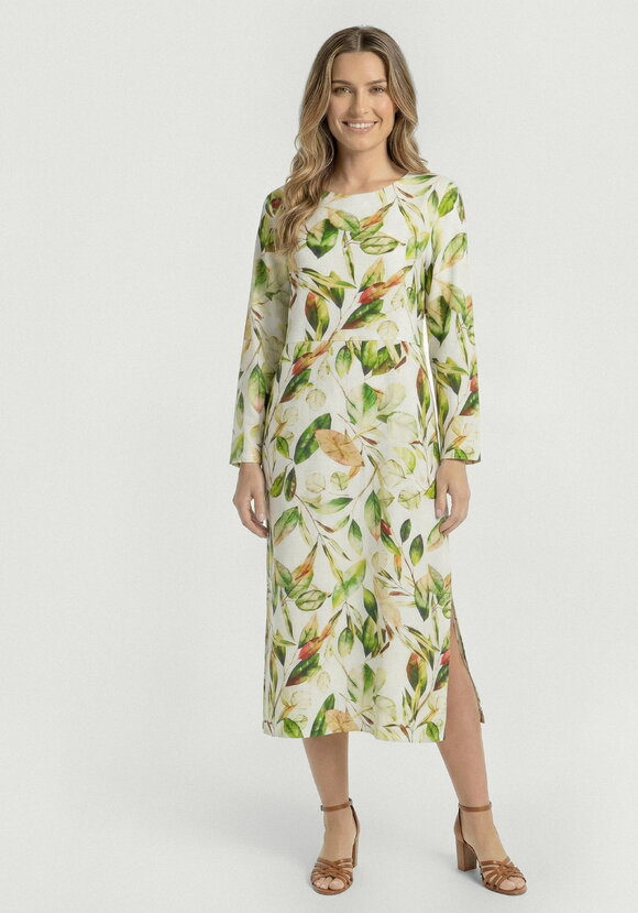 Платье прямого кроя изо льна с принтом шир.  580, рис. 8