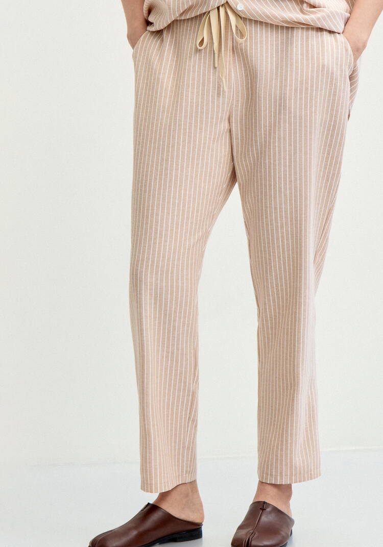 Брюки зауженные в полоску шир.  750, рис. 7