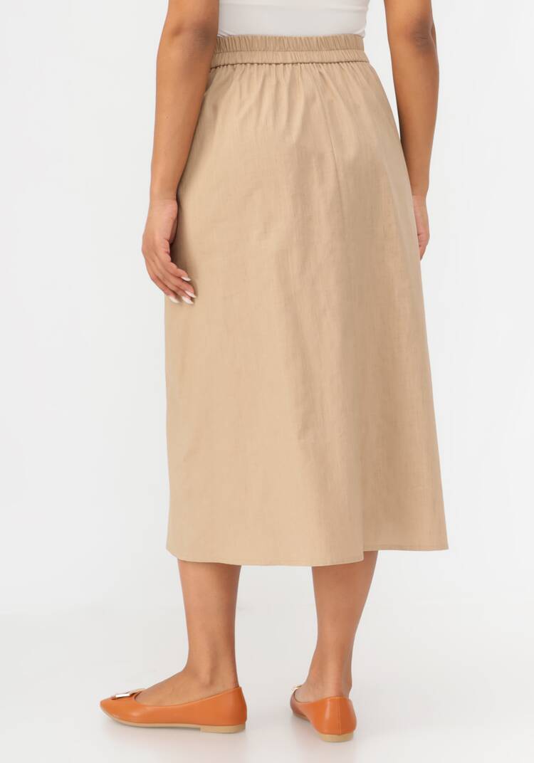 Юбка из льна с декоративными пуговицами шир.  750, рис. 3