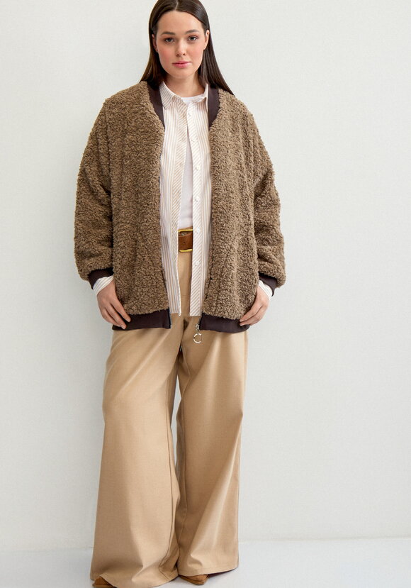 Бомбер на молнии в стиле тедди шир.  580, рис. 23