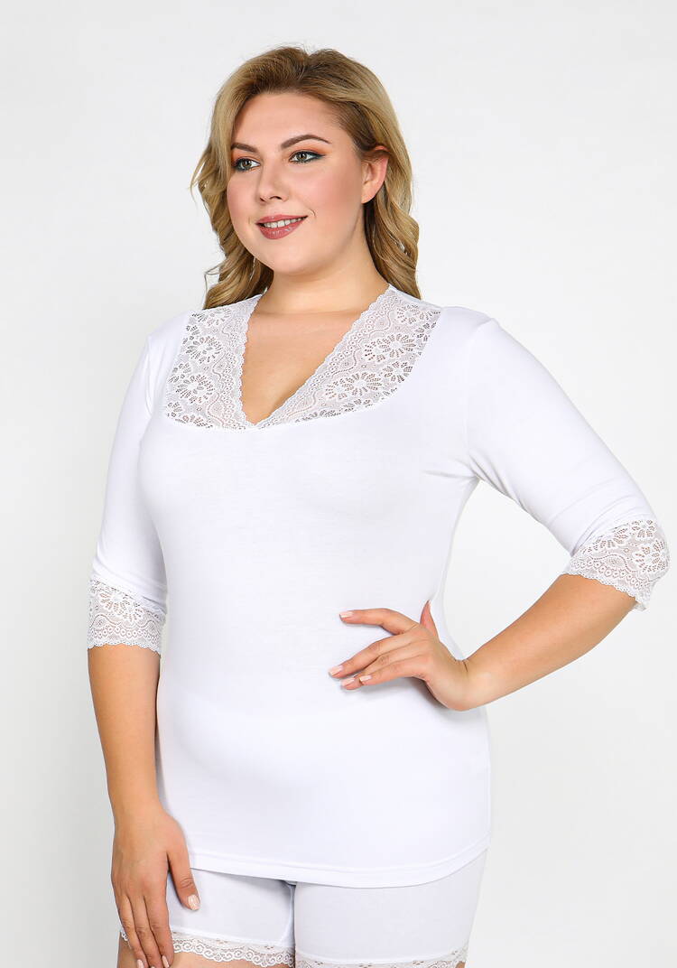 Майка с рукавом 3/4 Леди Кармен шир.  750, рис. 15