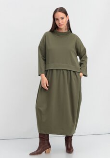 Платье с отрезной кокеткой-обманкой