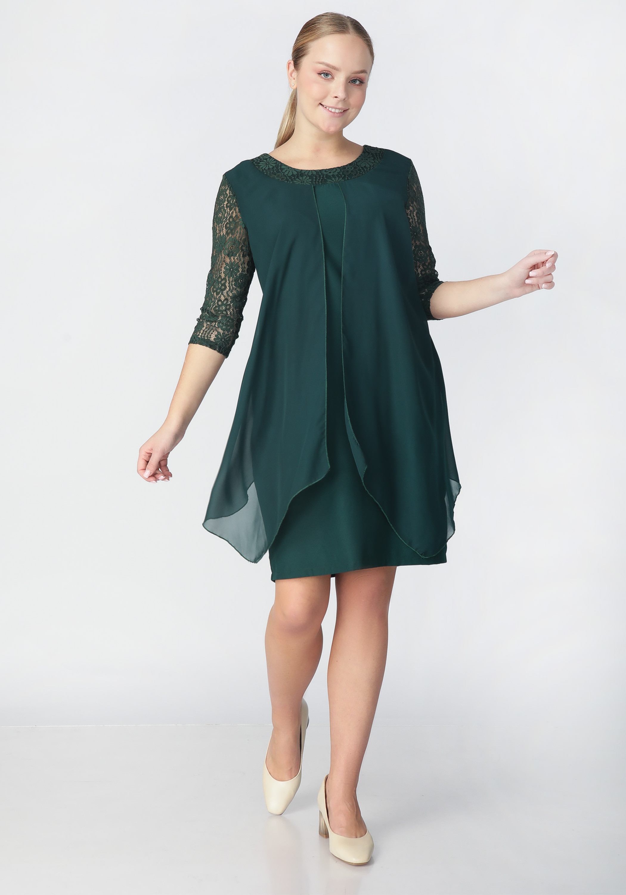 Платье «Айседора», цвет изумрудный, размер 56 - фото 2