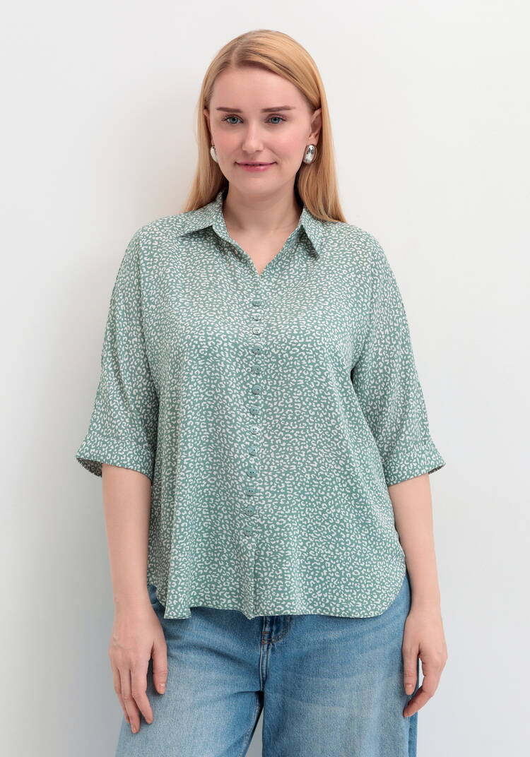 Рубашка свободная на пуговицах шир.  750, рис. 4