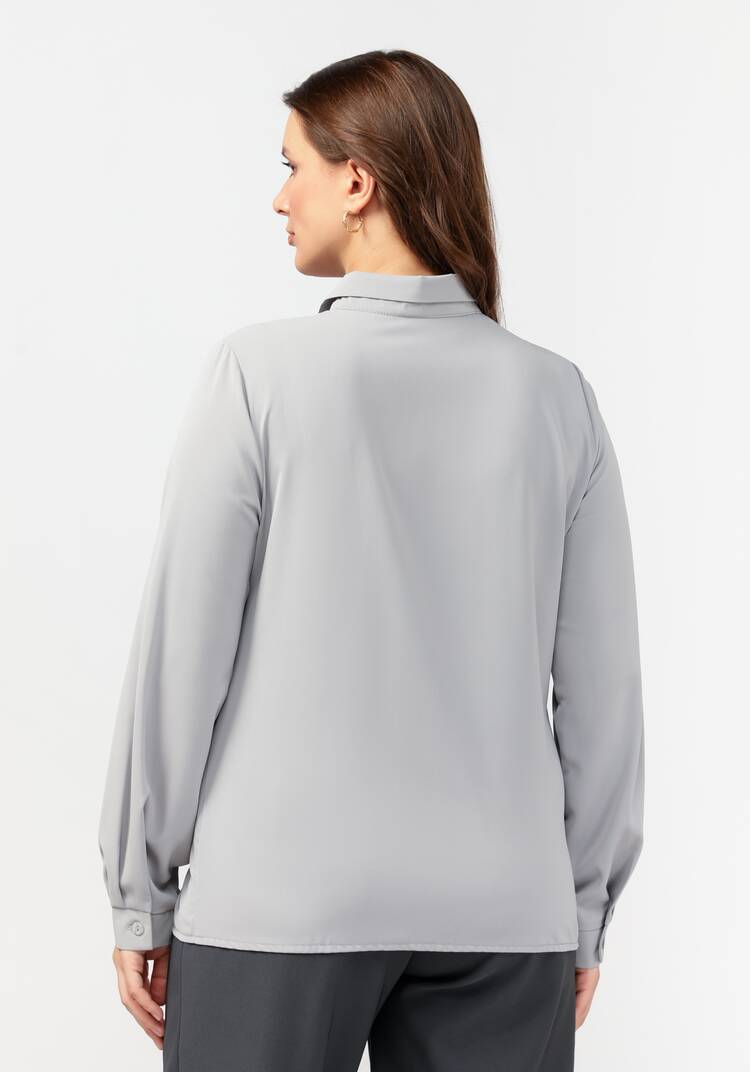 Блуза прямого силуэта с гипюровой вставкой шир.  750, рис. 8