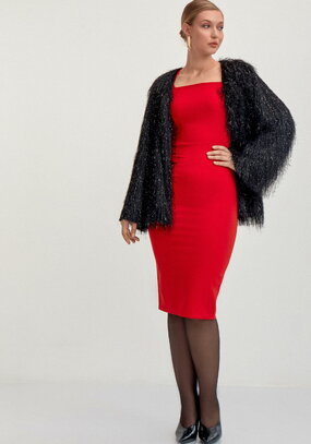 Жакет из ткани с блестящим ворсом