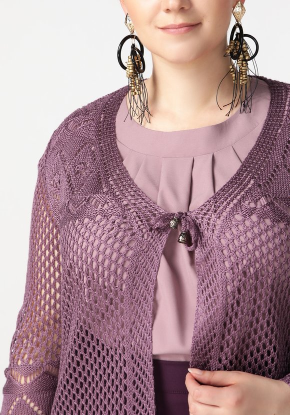 Кардиган Ажурное сочетание шир.  580, рис. 17