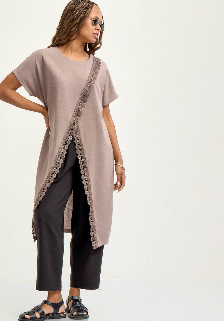 Туника изо льна с кружевом шир.  750, рис. 9