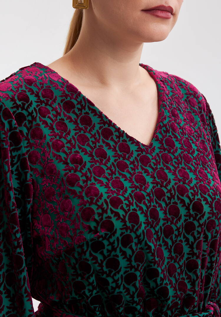 Платье из краш-бархата хамелеон шир.  750, рис. 6