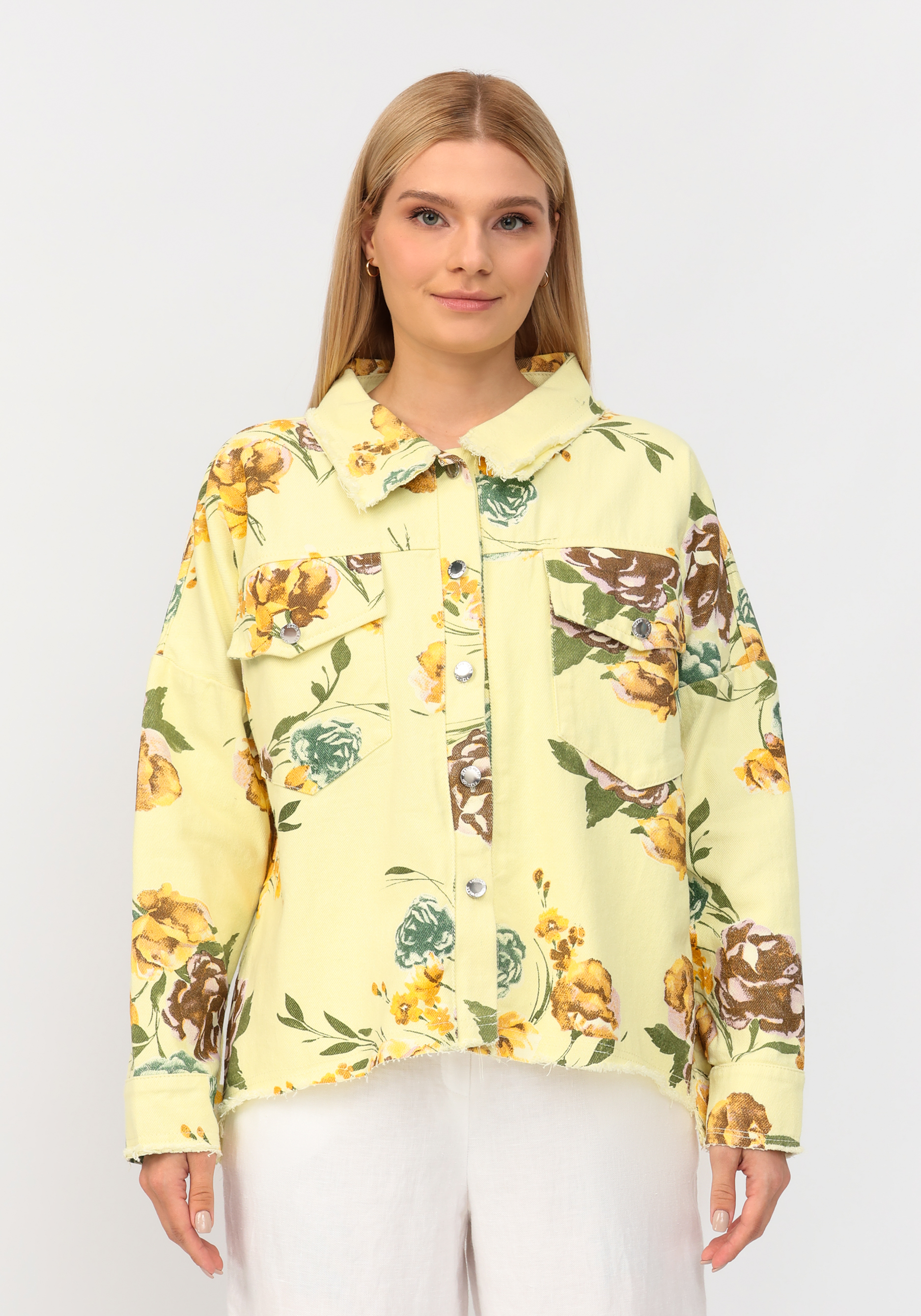 Джинсовая куртка с цветочным принтом No name, размер 48-50 - фото 10
