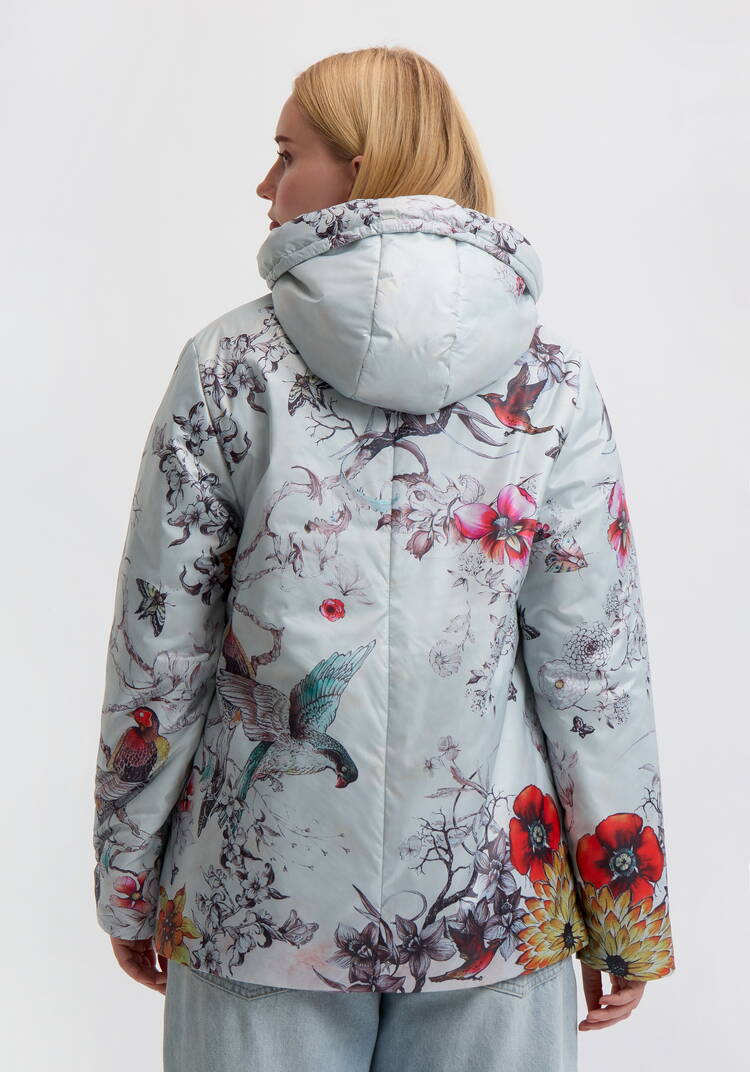 Куртка с цветочным принтом Агнесса шир.  750, рис. 13
