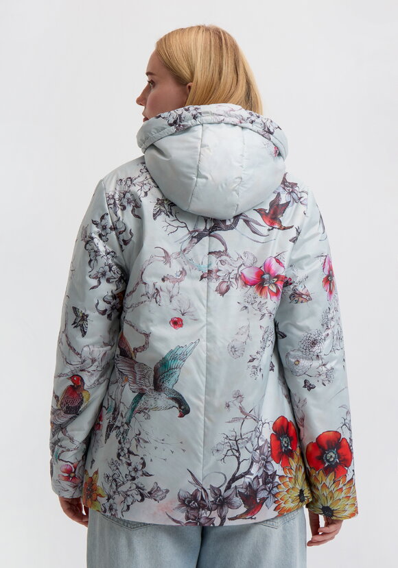 Куртка с цветочным принтом Агнесса шир.  580, рис. 13