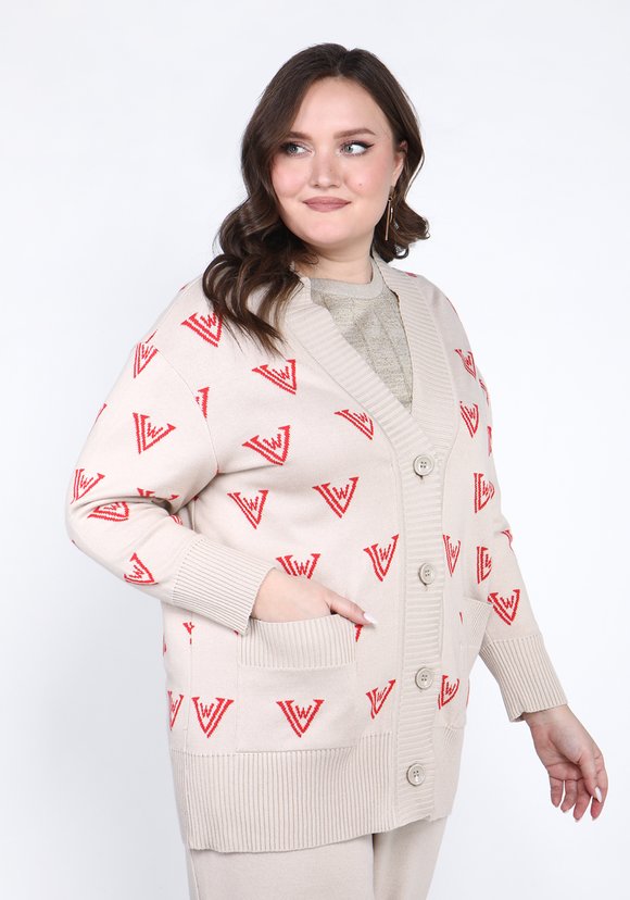 Кардиган на пуговицах со спущенным рукавом шир.  580, рис. 5