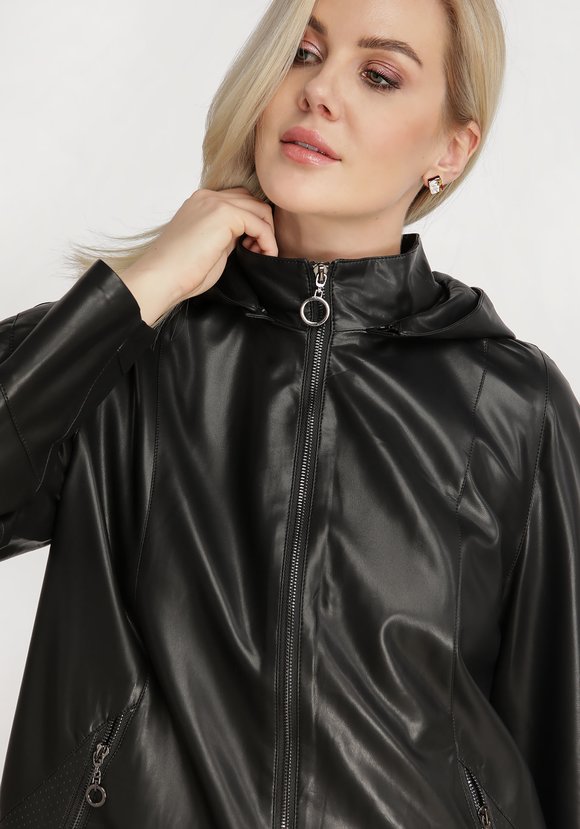 Куртка из экокожи с капюшоном шир.  580, рис. 4