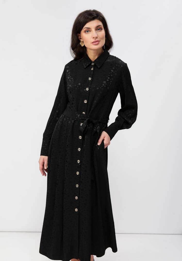 Платье на пуговицах со складками на юбке шир.  750, рис. 15