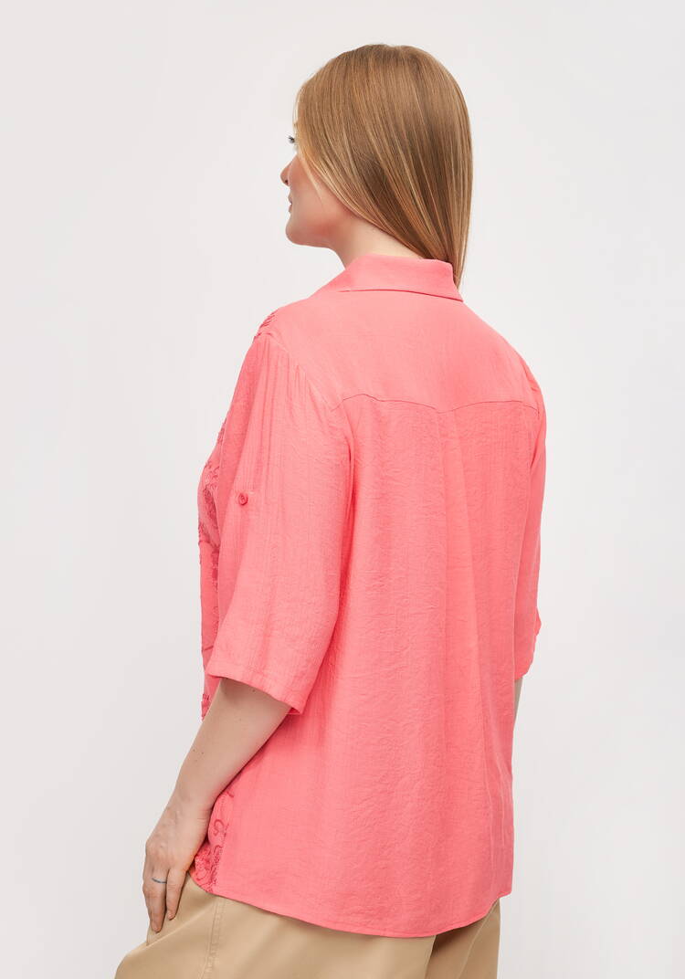 Блуза с фактурным узором на пуговицах шир.  750, рис. 3