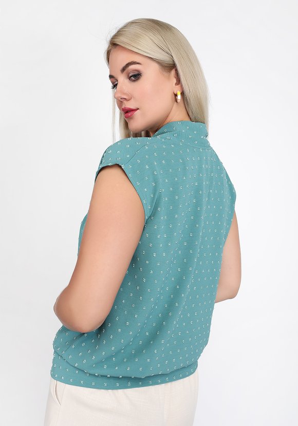 Блуза с коротким рукавом свободного силуэта шир.  580, рис. 6