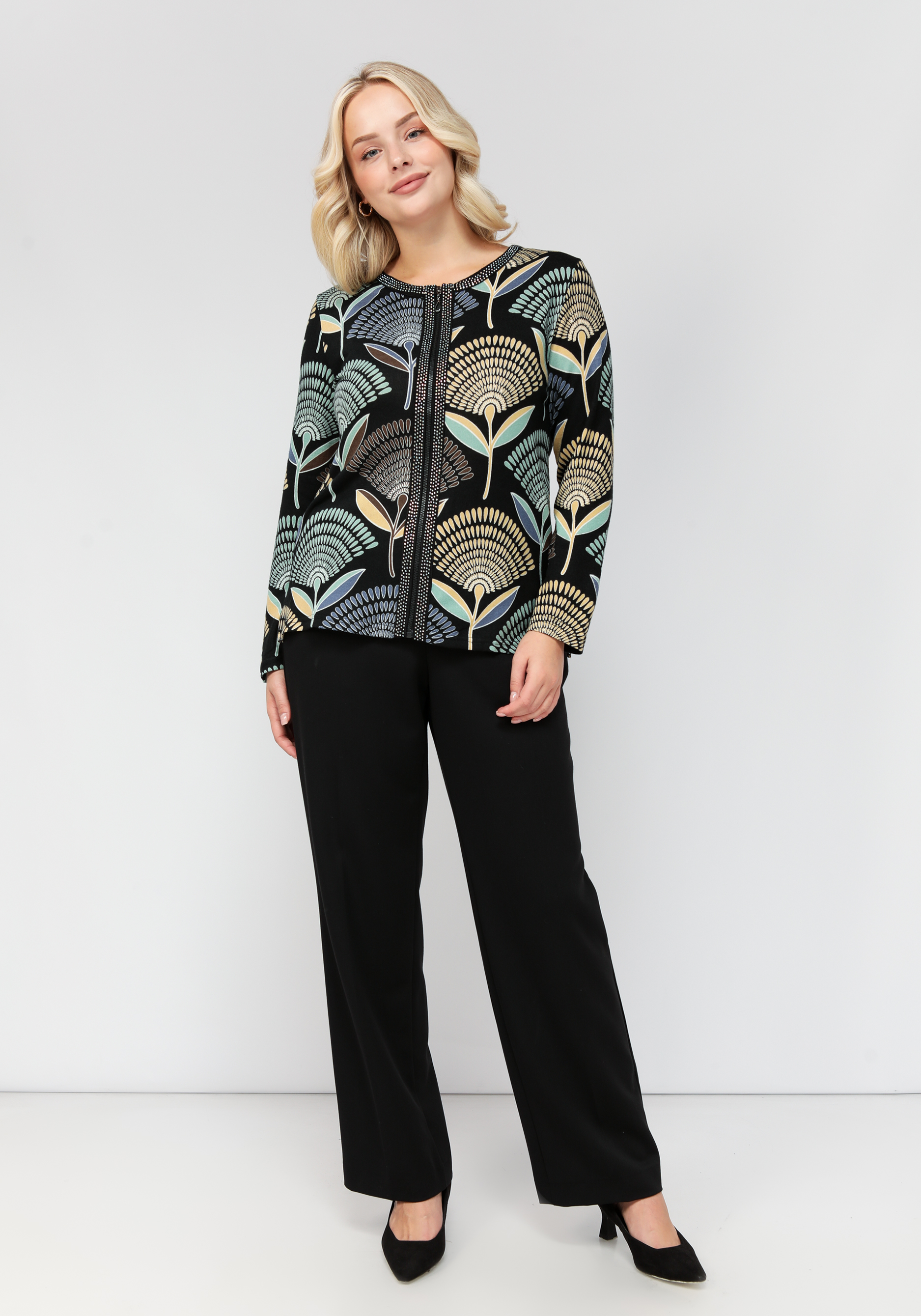 Блуза "Амис" Zolinger, размер 50, цвет черный - фото 8