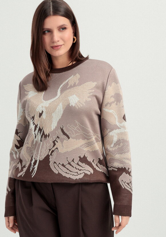 Джемпер с рисунком Журавль шир.  580, рис. 14