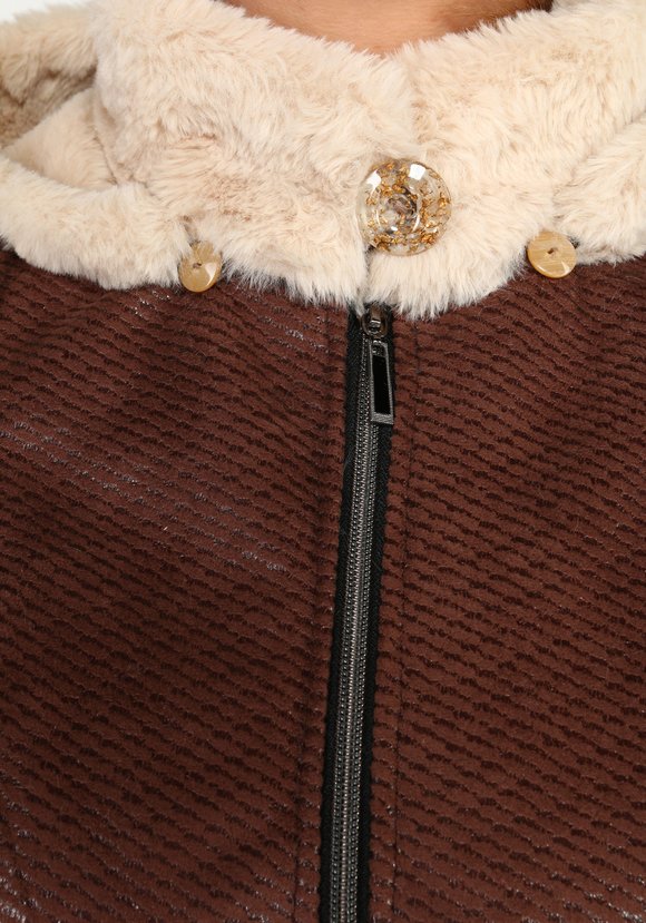 Дубленка на молнии с капюшоном и карманами шир.  580, рис. 10