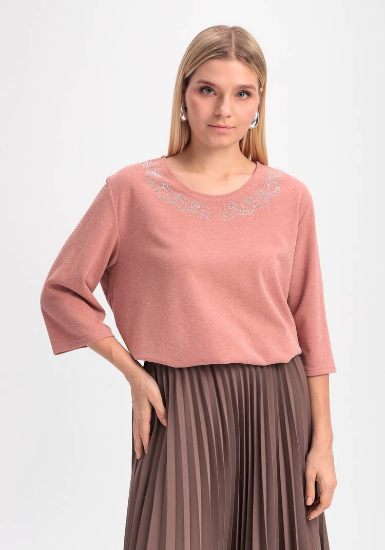 Туника с люрексом и декором из страз шир.  750, рис. 31