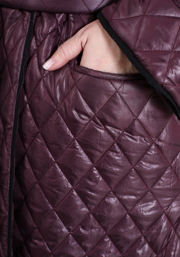 Пальто стеганое свободного кроя с поясом шир.  580, рис. 13