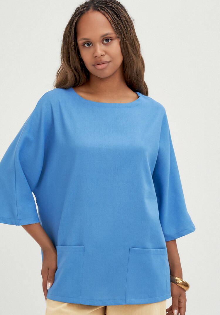 Блуза с контрастной внутренней отделкой шир.  750, рис. 17