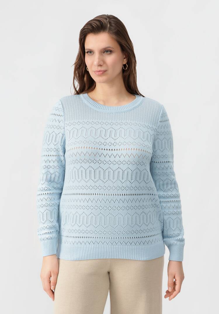 Джемпер с ажурным принтом шир.  750, рис. 11