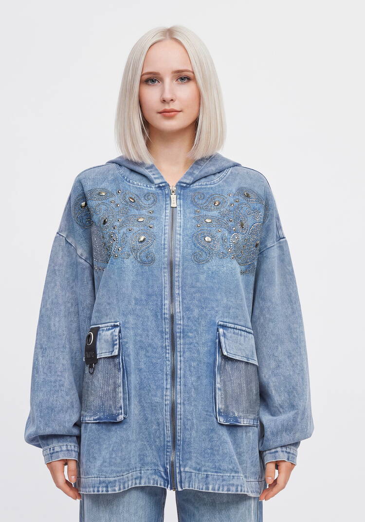Куртка женская джинсовая Кармен шир.  750, рис. 4
