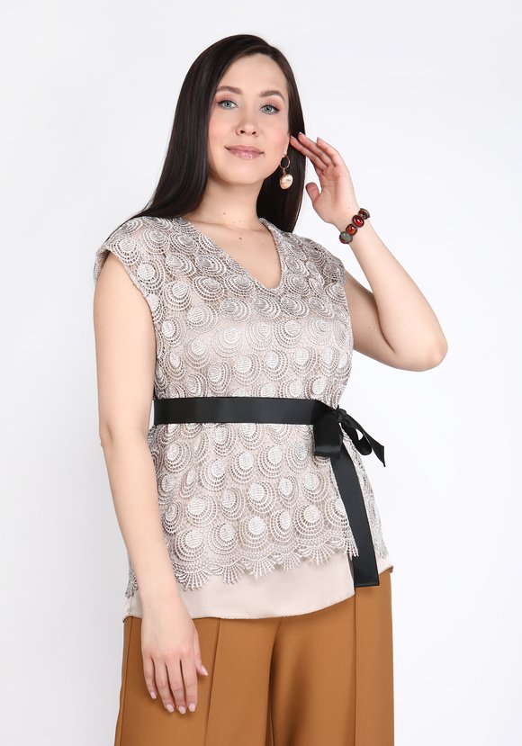 Топ-двойка из плетёного кружева шир.  580, рис. 5